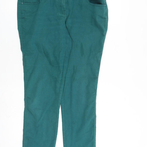 F&F Womens Green Cotton Skinny Jeans Size 34 in L29 in Regular Zip