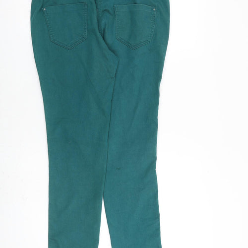 F&F Womens Green Cotton Skinny Jeans Size 34 in L29 in Regular Zip