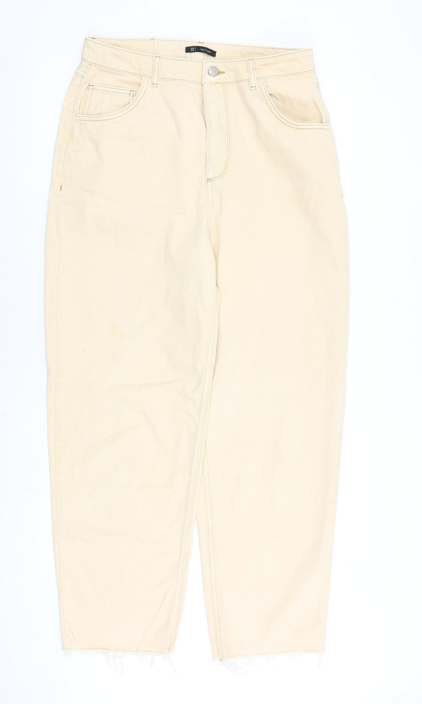 Reclaimed Vintage Womens Beige Cotton Mom Jeans Size 32 in L29 in Regular Zip
