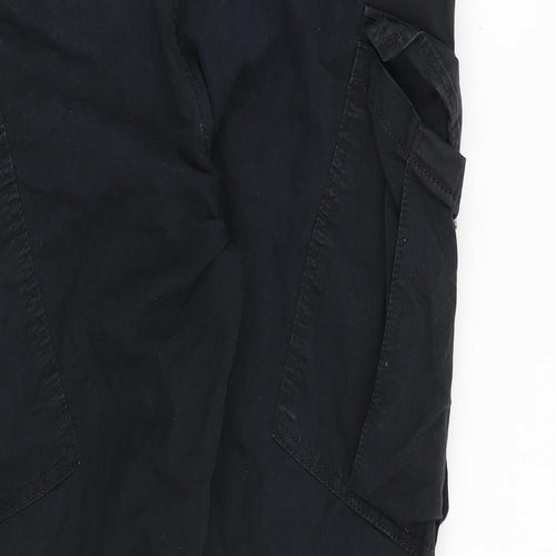 Superdry Mens Black Polyester Cargo Trousers Size L L27 in Regular Tie