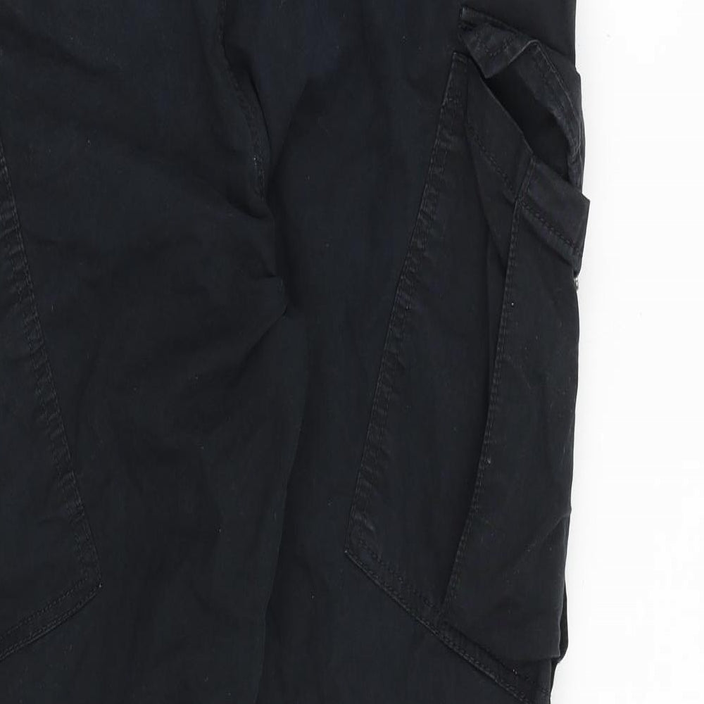 Superdry Mens Black Polyester Cargo Trousers Size L L27 in Regular Tie