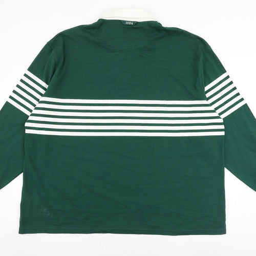 Marks and Spencer Mens Green Striped Cotton Pullover Sweatshirt Size 3XL