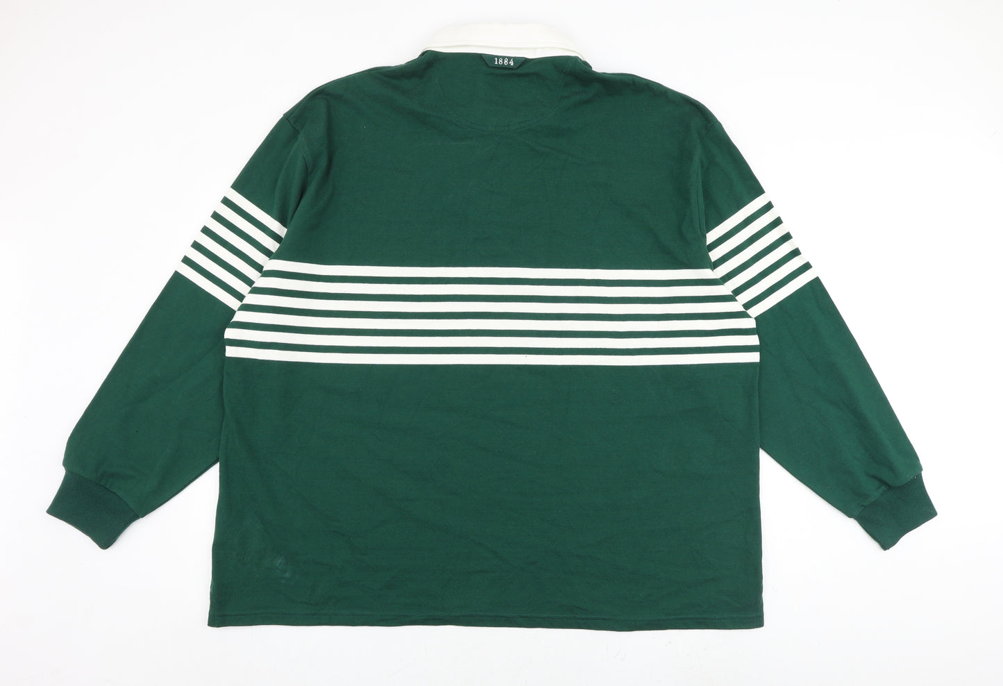 Marks and Spencer Mens Green Striped Cotton Pullover Sweatshirt Size 3XL