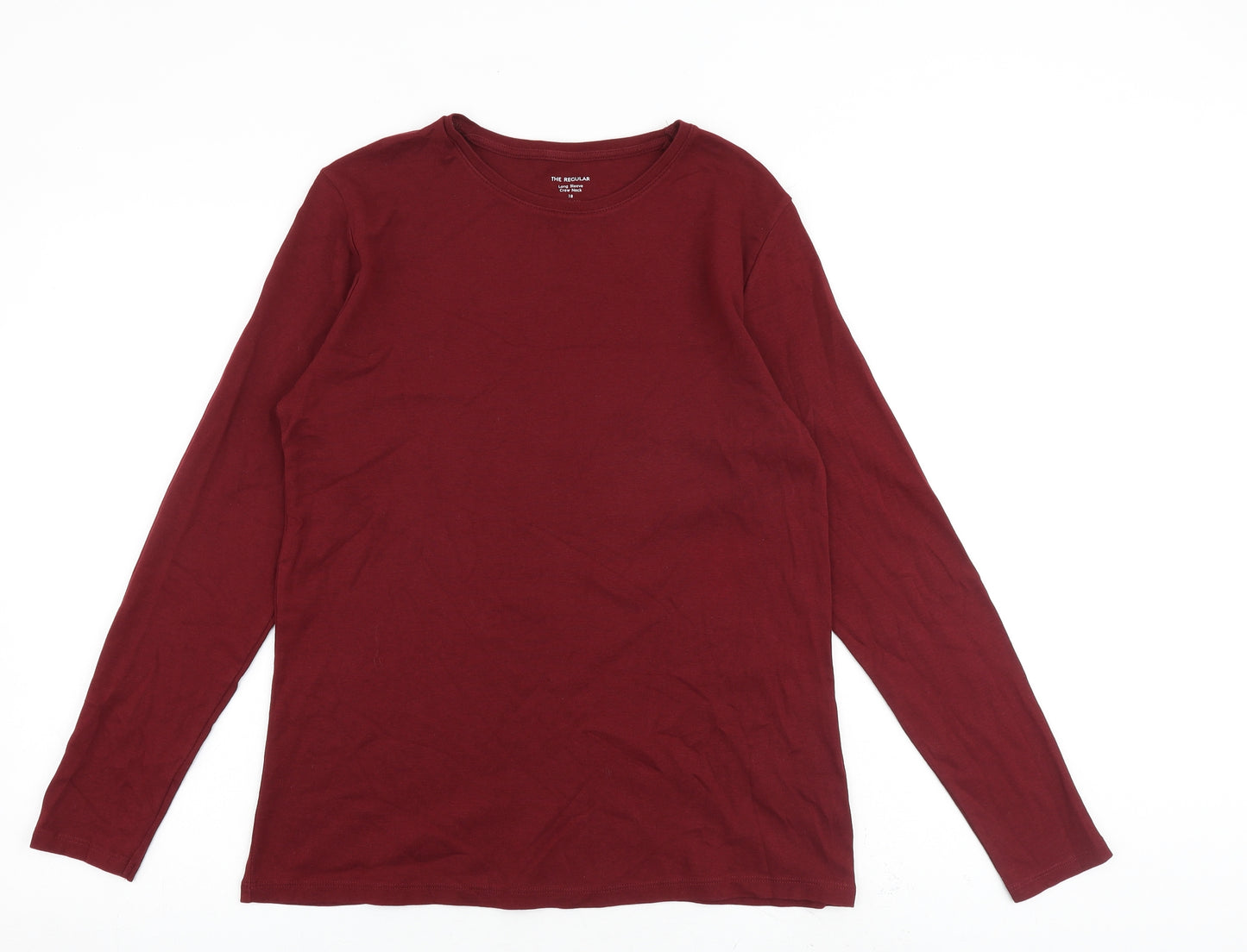 Marks and Spencer Womens Red 100% Cotton Basic Tank Size 18 Round Neck