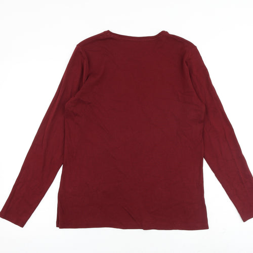 Marks and Spencer Womens Red 100% Cotton Basic Tank Size 18 Round Neck