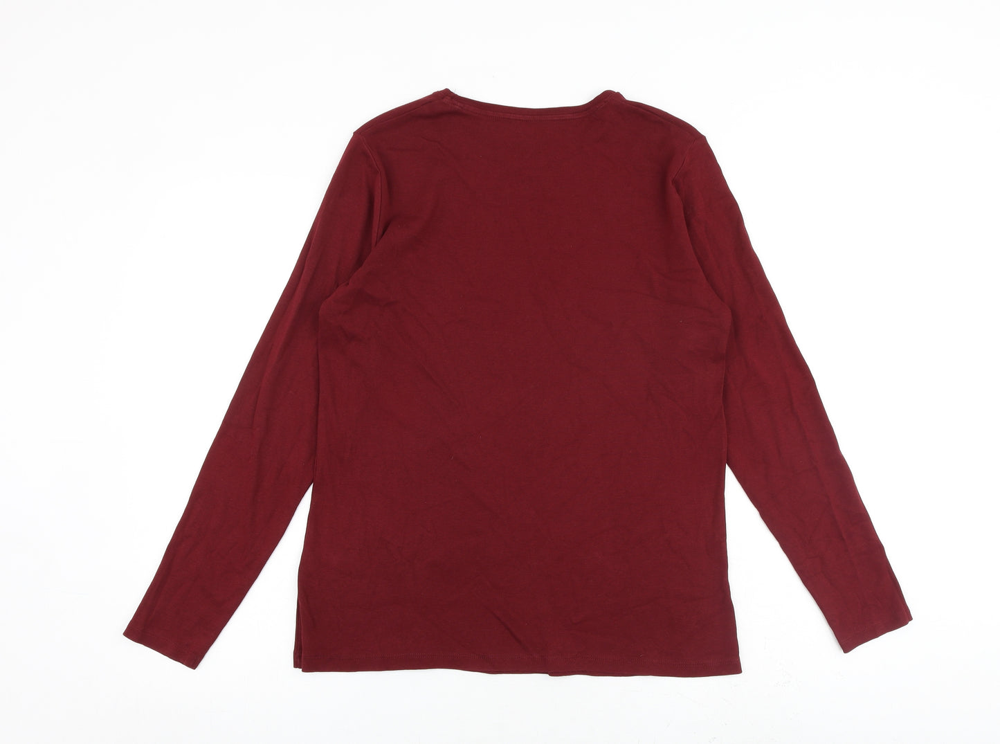 Marks and Spencer Womens Red 100% Cotton Basic Tank Size 18 Round Neck