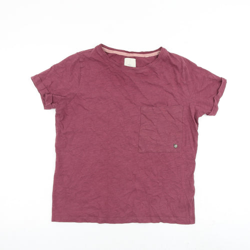 NEXT Womens Purple 100% Cotton Basic T-Shirt Size S Round Neck