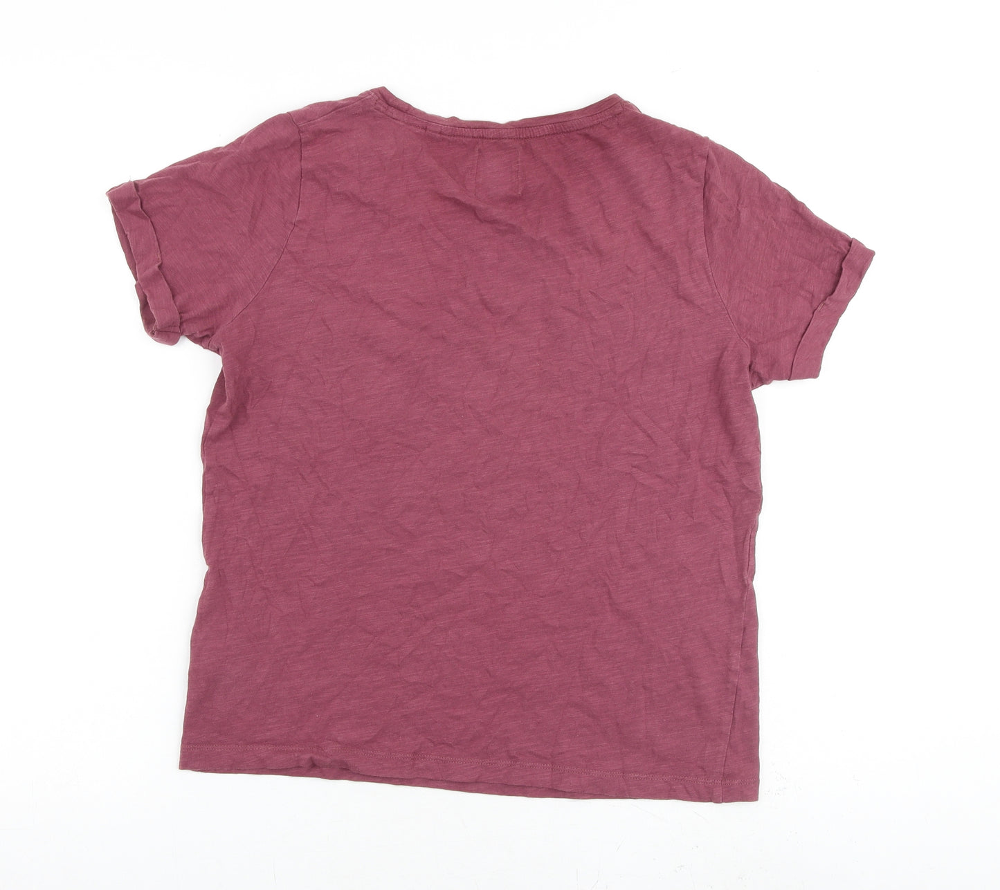 NEXT Womens Purple 100% Cotton Basic T-Shirt Size S Round Neck