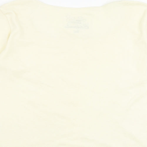 Bonmarché Womens Ivory Polyester Basic T-Shirt Size M Round Neck
