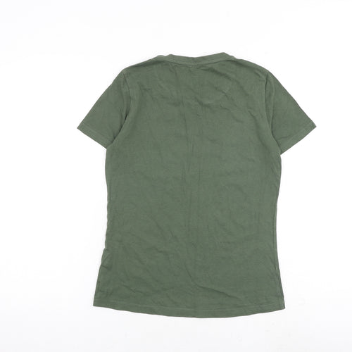 Mountain Warehouse Womens Green 100% Cotton Basic T-Shirt Size 8 Round Neck - Leaf