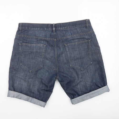 NEXT Mens Blue Cotton Chino Shorts Size 34 in L9 in Regular Button