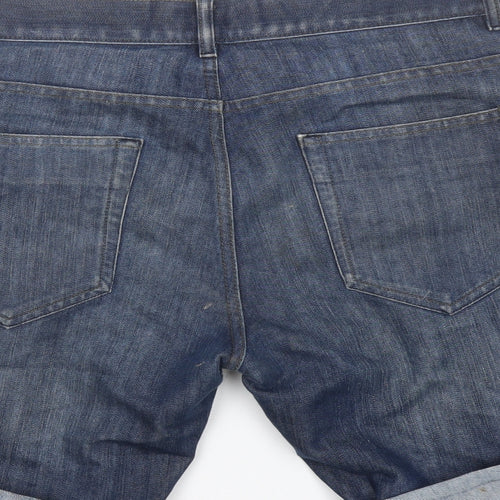 NEXT Mens Blue Cotton Chino Shorts Size 34 in L9 in Regular Button