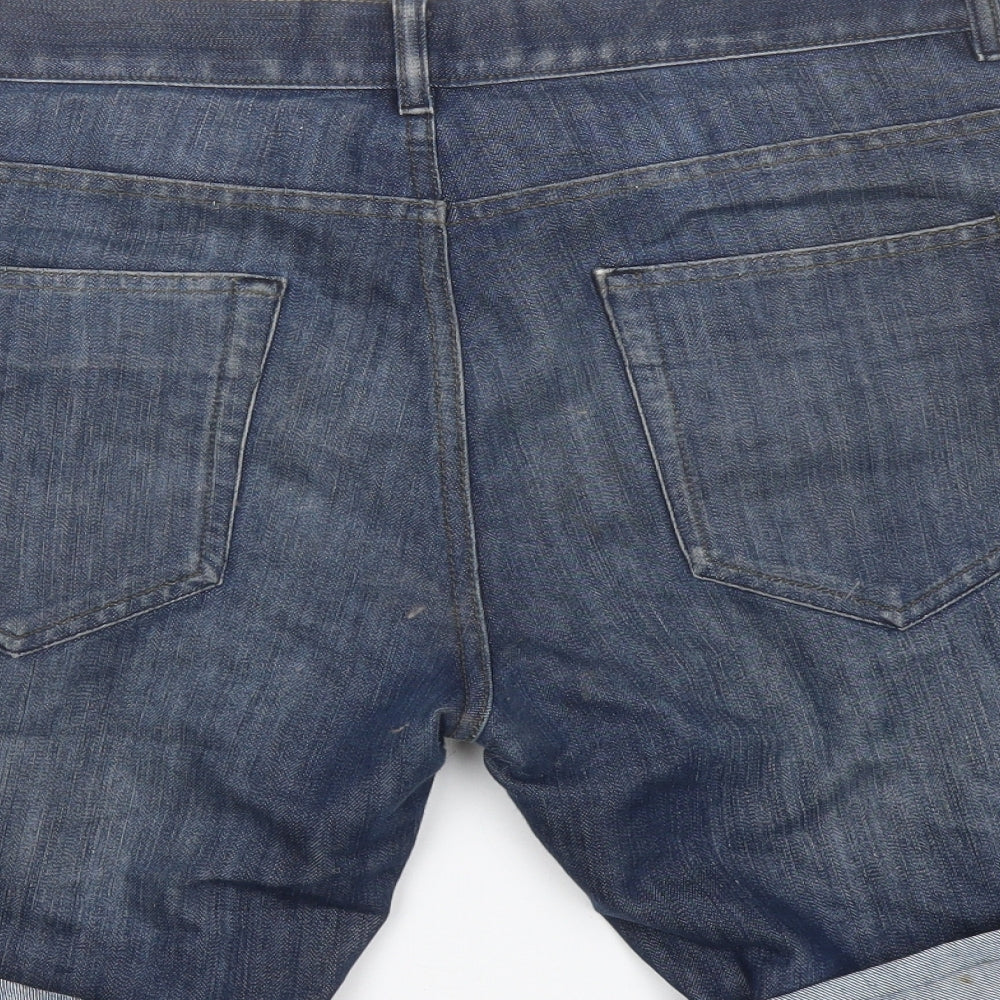 NEXT Mens Blue Cotton Chino Shorts Size 34 in L9 in Regular Button
