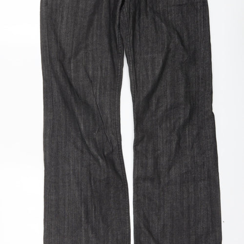 Raw Womens Grey Cotton Bootcut Jeans Size 8 L32 in Regular Button