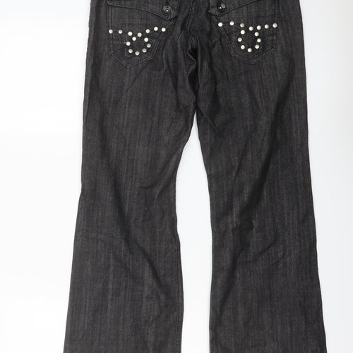 Raw Womens Grey Cotton Bootcut Jeans Size 8 L32 in Regular Button