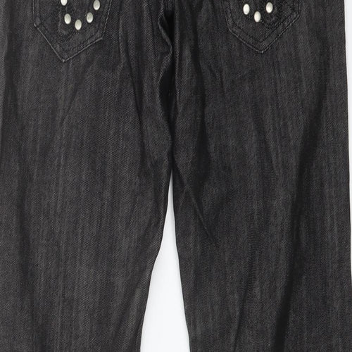 Raw Womens Grey Cotton Bootcut Jeans Size 8 L32 in Regular Button