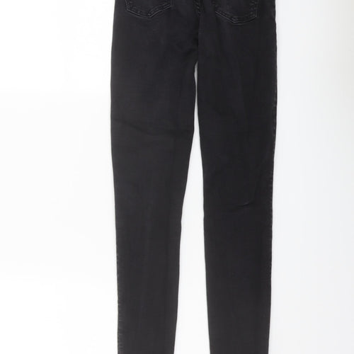 7 For All Mankind Womens Black Cotton Skinny Jeans Size 25 in L25 in Regular Button