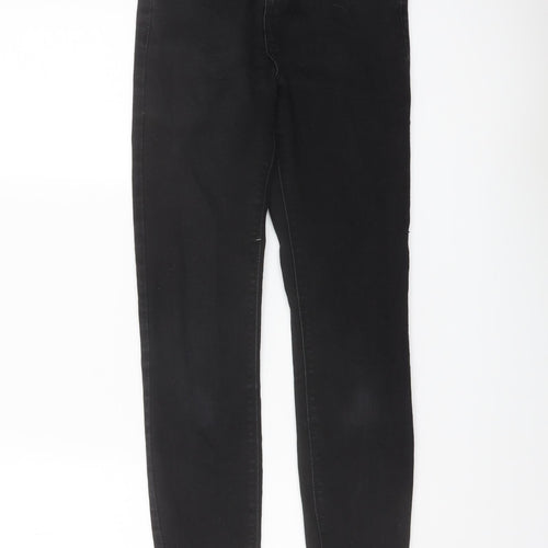 Denim & Co. Womens Black Cotton Skinny Jeans Size 8 L27 in Regular Button
