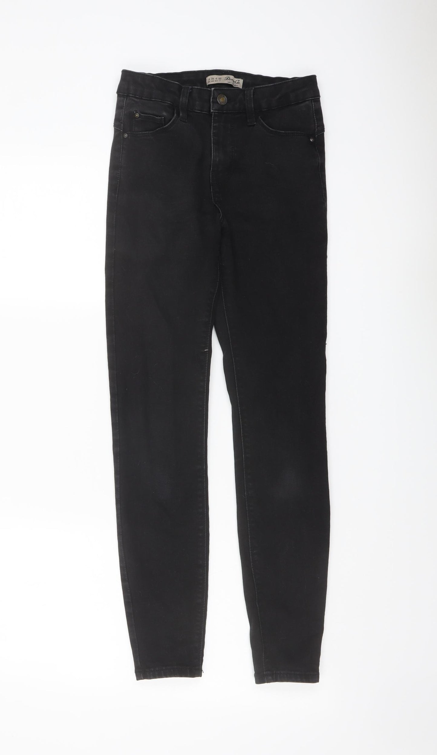 Denim & Co. Womens Black Cotton Skinny Jeans Size 8 L27 in Regular Button