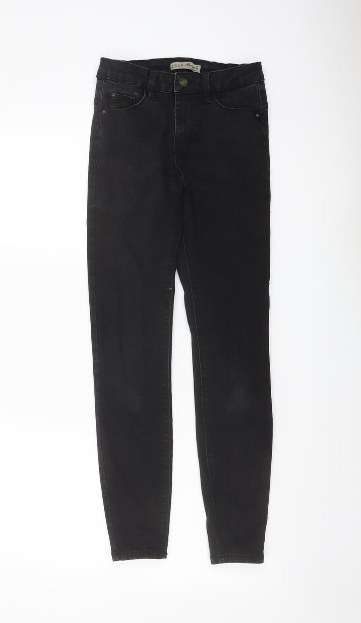 Denim & Co. Womens Black Cotton Skinny Jeans Size 8 L27 in Regular Button