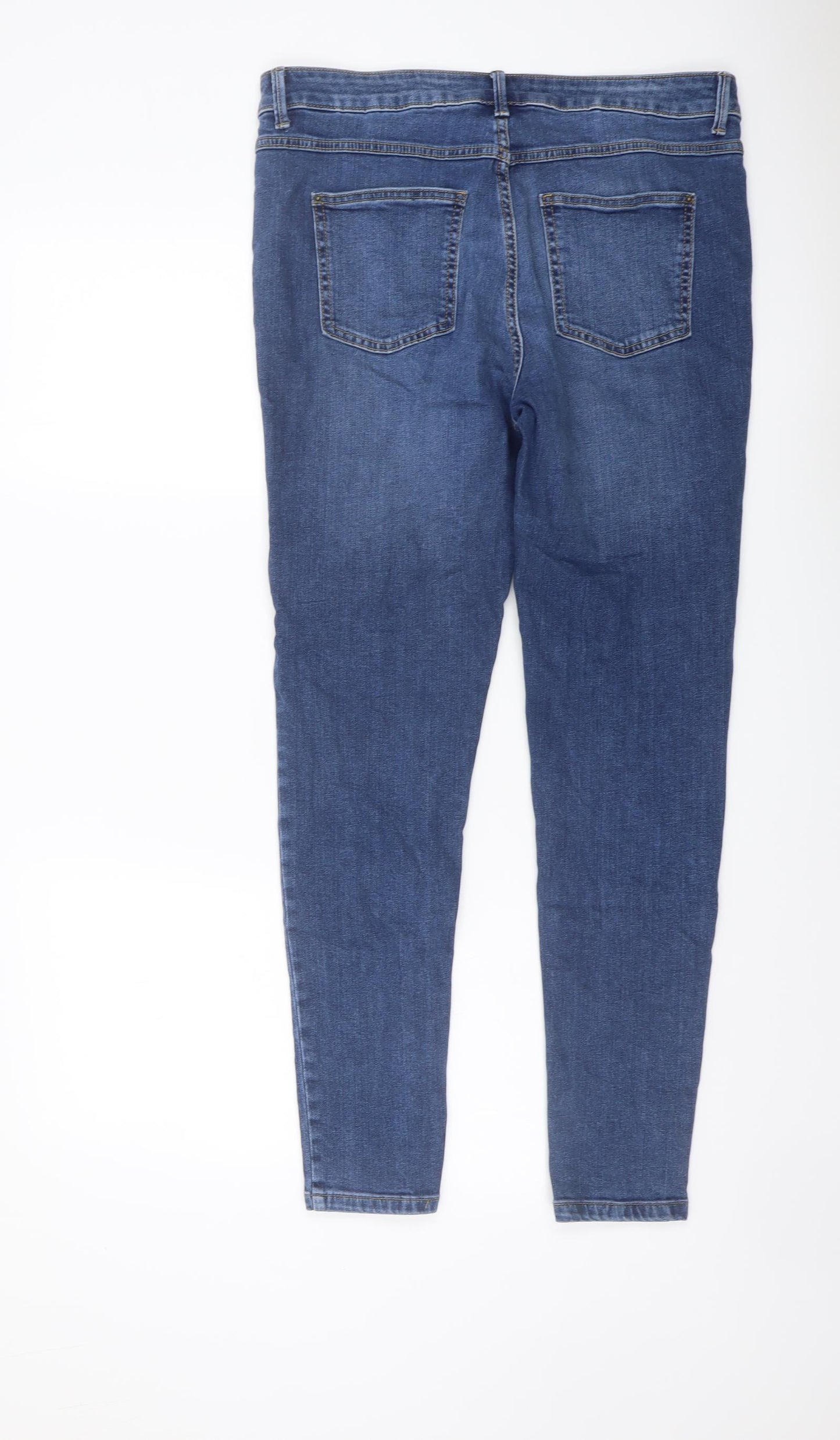 Marks and Spencer Womens Blue Cotton Jegging Jeans Size 14 L28 in Regular Button