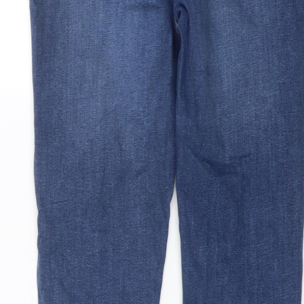 Marks and Spencer Womens Blue Cotton Jegging Jeans Size 14 L28 in Regular Button