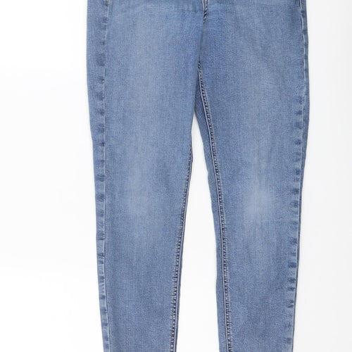 Topshop Womens Blue Cotton Skinny Jeans Size 24 in L25 in Regular Button