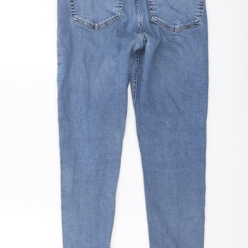 Topshop Womens Blue Cotton Skinny Jeans Size 24 in L25 in Regular Button