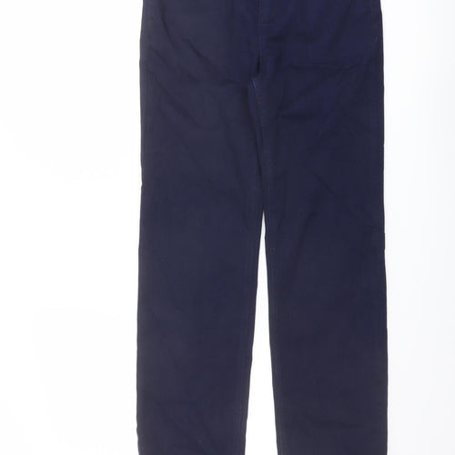 Marks and Spencer Womens Blue Cotton Straight Jeans Size 10 L28 in Regular Button