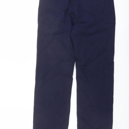 Marks and Spencer Womens Blue Cotton Straight Jeans Size 10 L28 in Regular Button