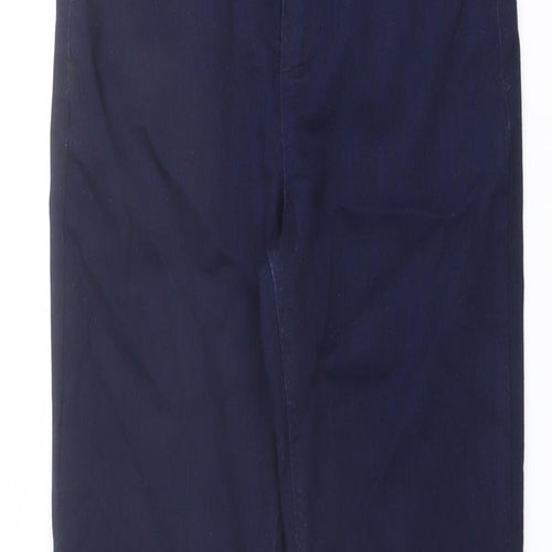Marks and Spencer Womens Blue Cotton Straight Jeans Size 10 L28 in Regular Button