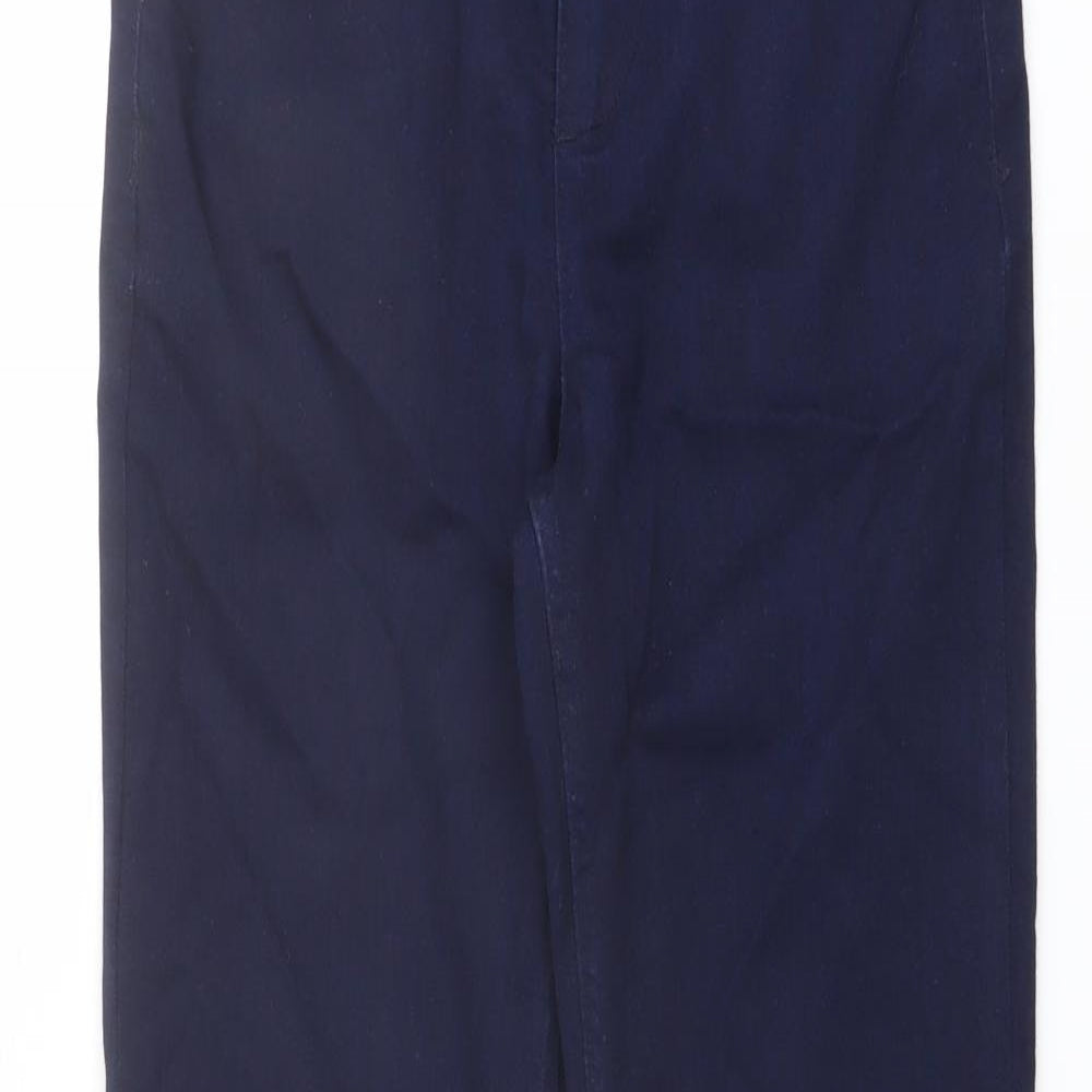 Marks and Spencer Womens Blue Cotton Straight Jeans Size 10 L28 in Regular Button
