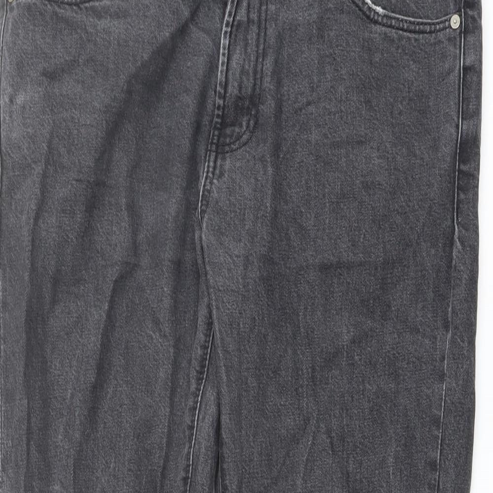 Red Herring Mens Grey Cotton Straight Jeans Size 34 in L31 in Slim Button