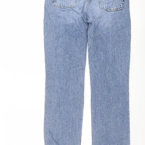 Superdry Womens Blue Cotton Straight Jeans Size 24 in L28 in Regular Button