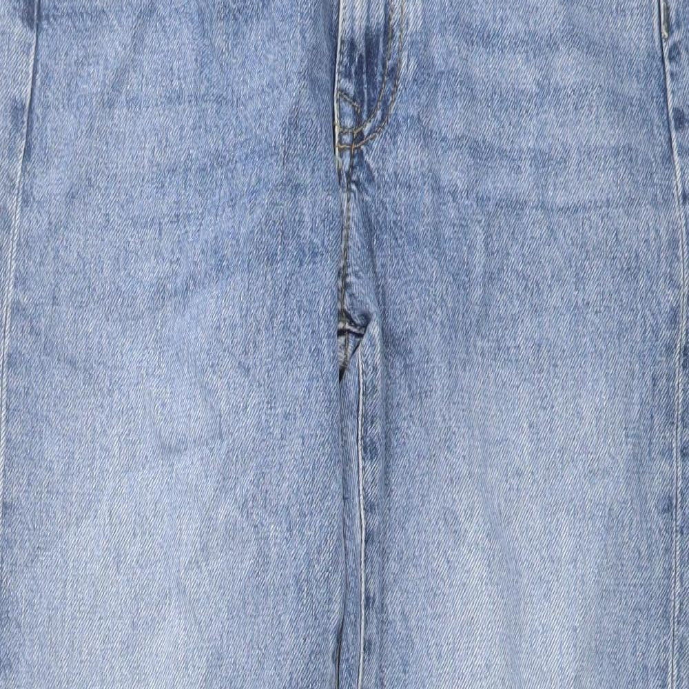 Superdry Womens Blue Cotton Straight Jeans Size 24 in L28 in Regular Button