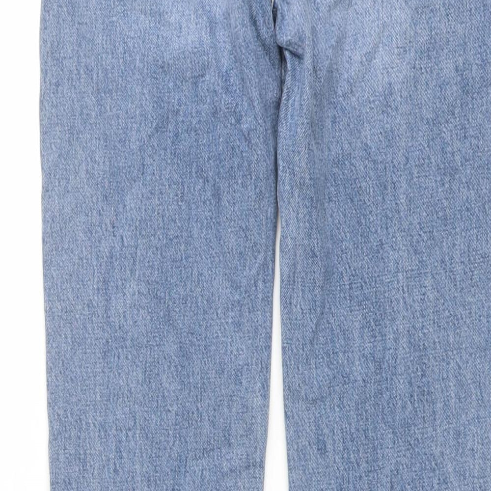 Superdry Womens Blue Cotton Straight Jeans Size 24 in L28 in Regular Button