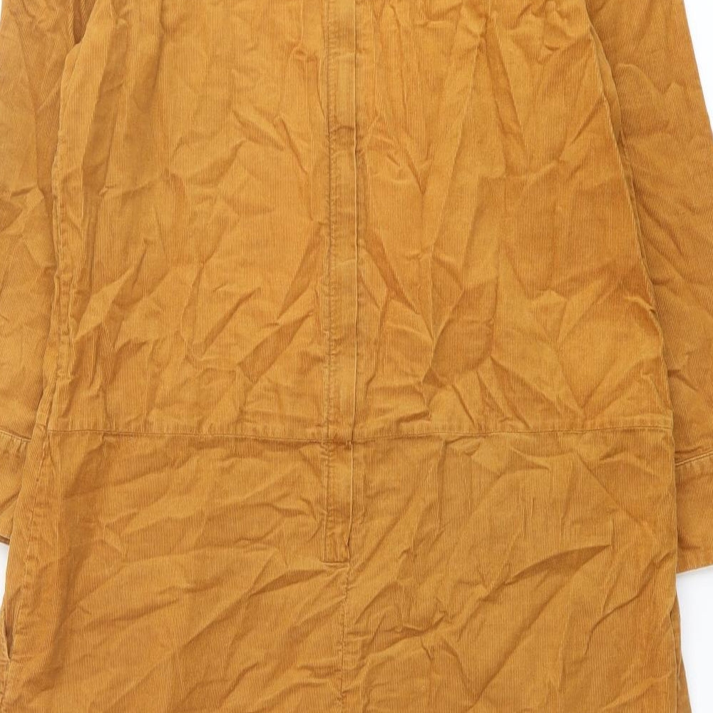 Toast Womens Brown Cotton A-Line Size 10 Square Neck Zip