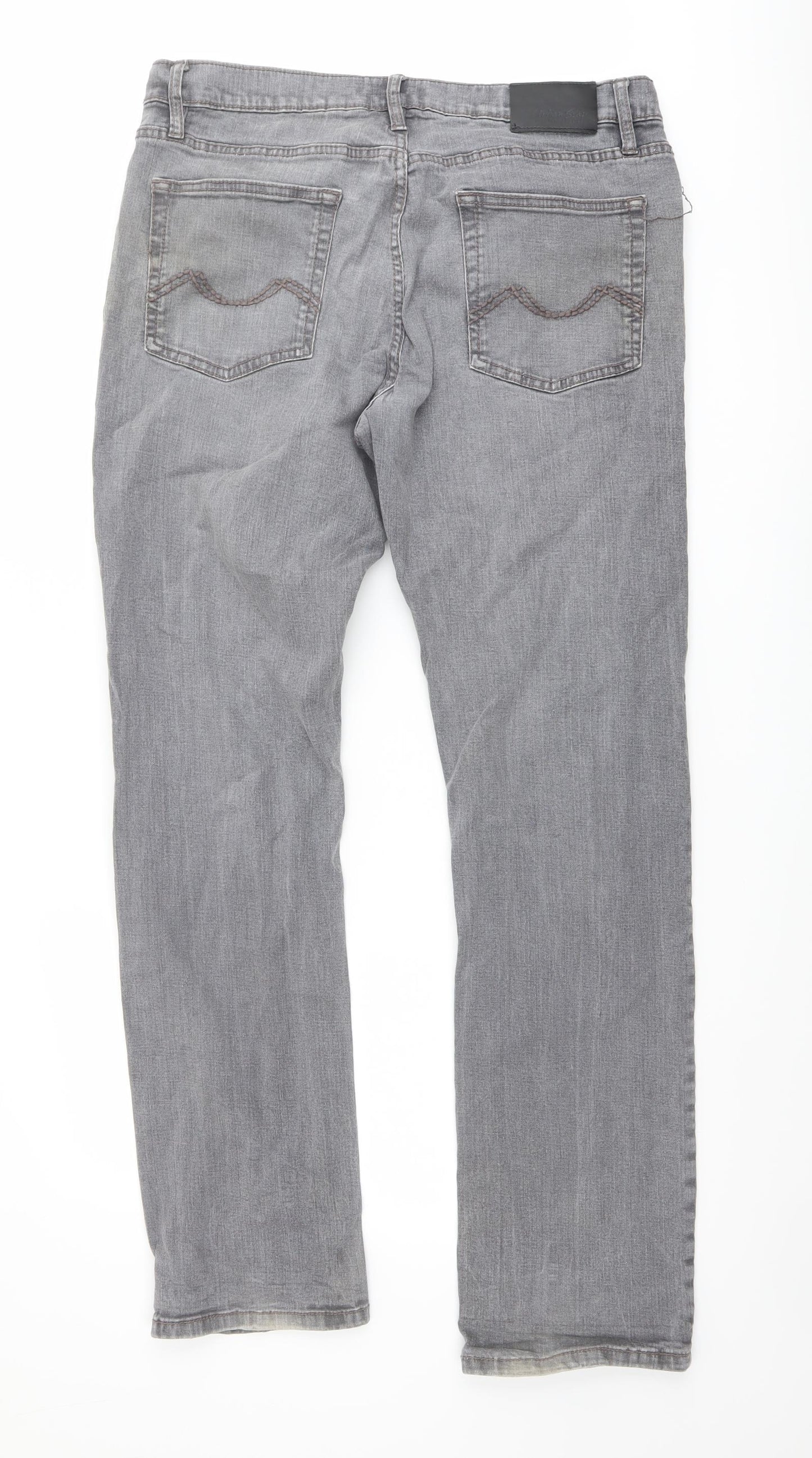 Urban Star Mens Grey Cotton Straight Jeans Size 36 in L34 in Regular Button
