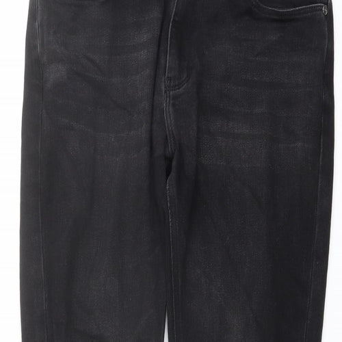 Arne Mens Black Cotton Straight Jeans Size 32 in L31 in Regular Button