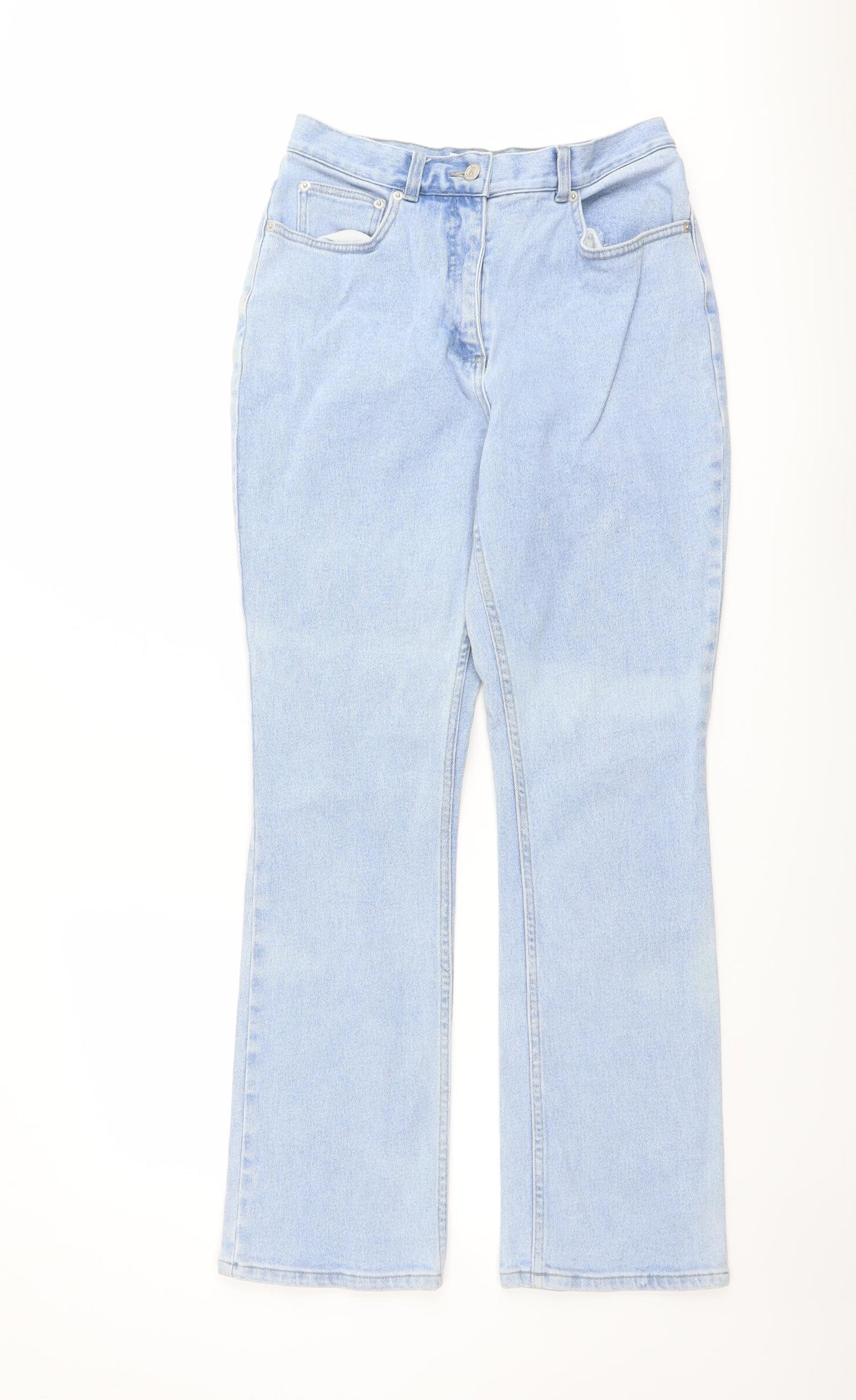 Blue Star Womens Blue Cotton Bootcut Jeans Size 12 L30 in Regular Button