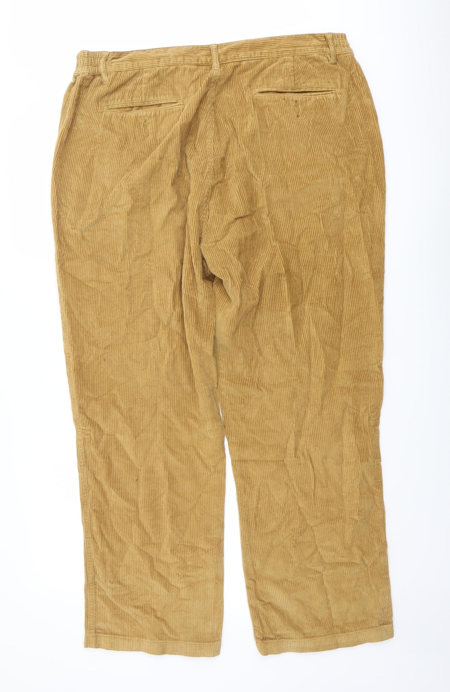 Cotton Traders Mens Brown Cotton Trousers Size 36 in L29 in Regular Button