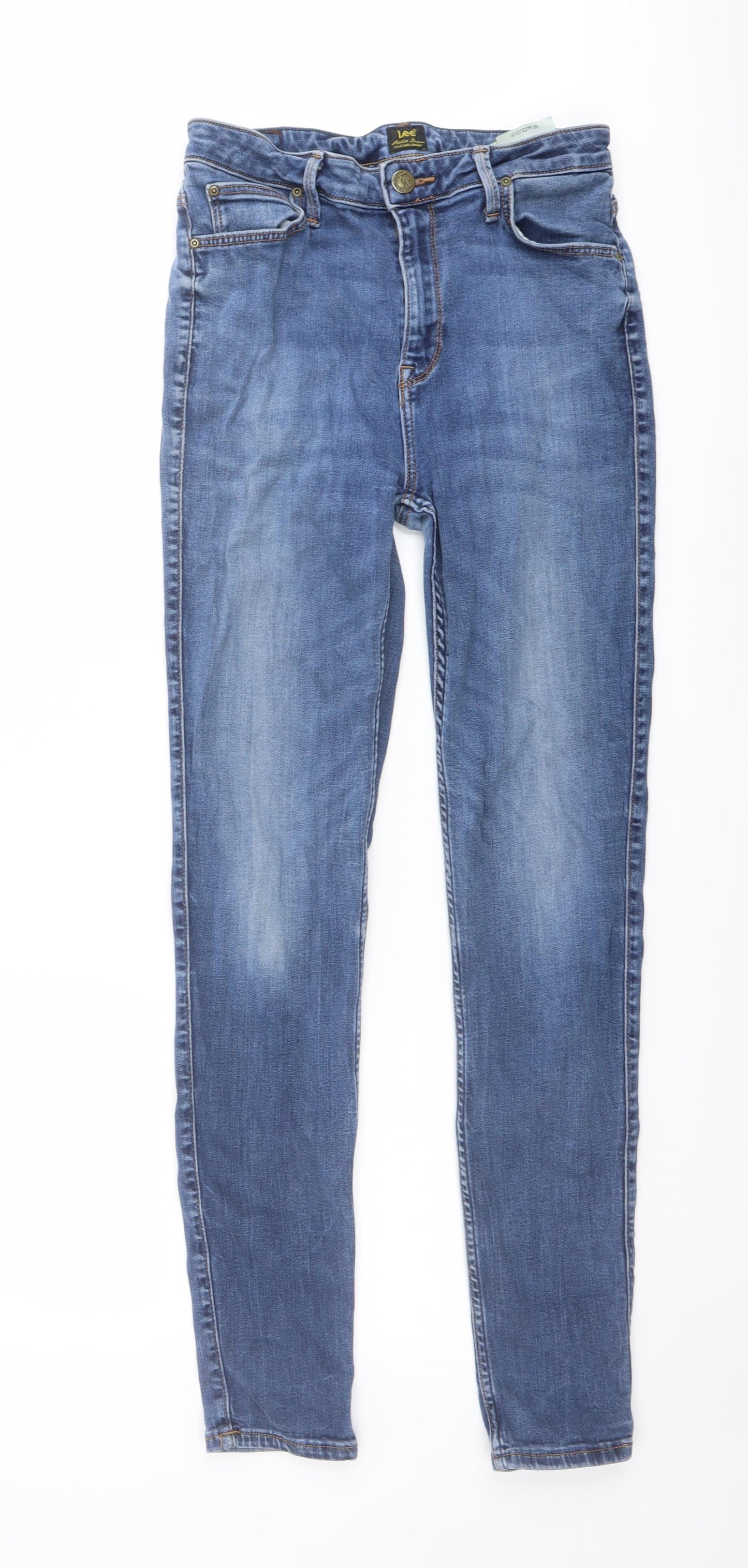 Lee Womens Blue Cotton Skinny Jeans Size 26 in L30 in Regular Button