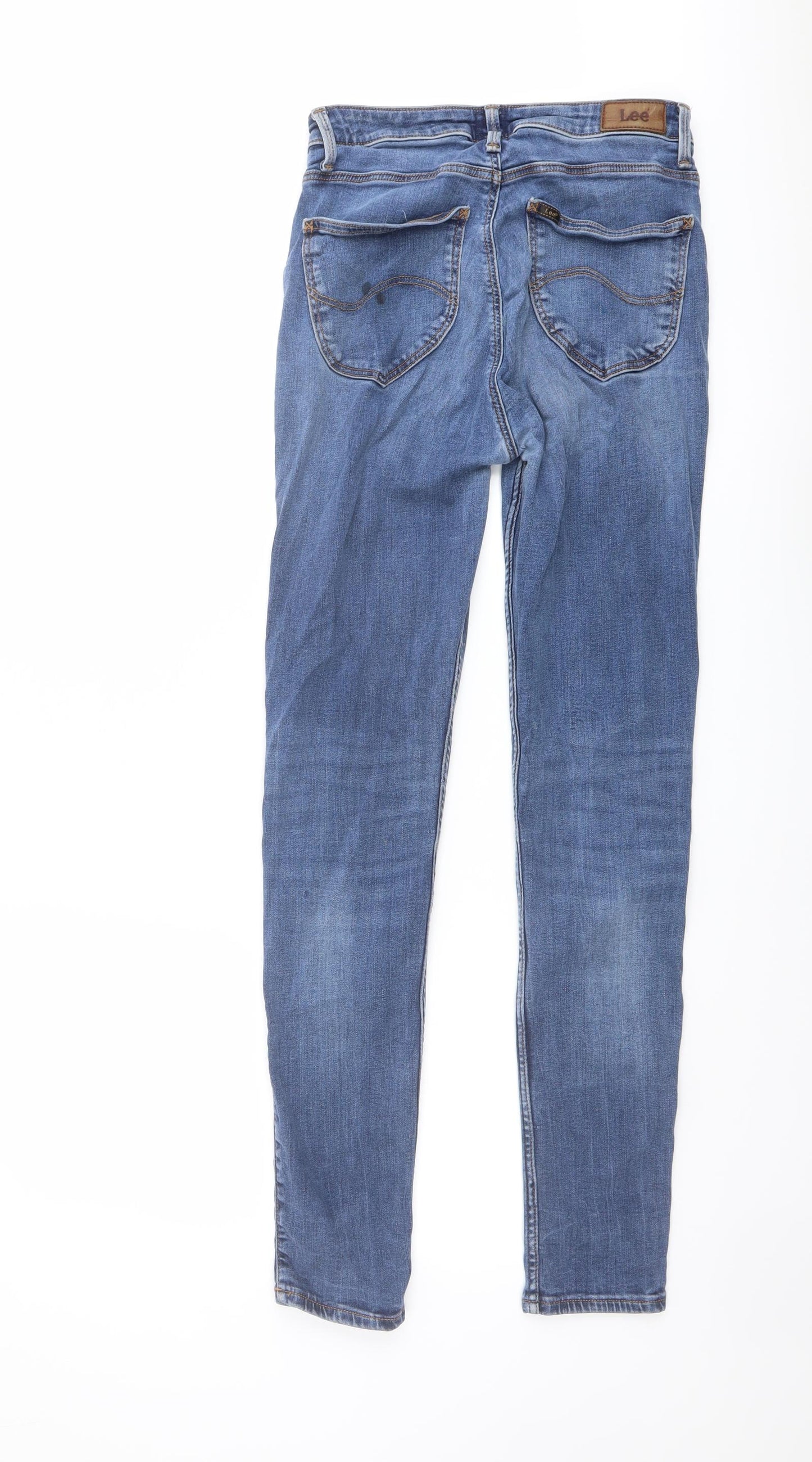 Lee Womens Blue Cotton Skinny Jeans Size 26 in L30 in Regular Button