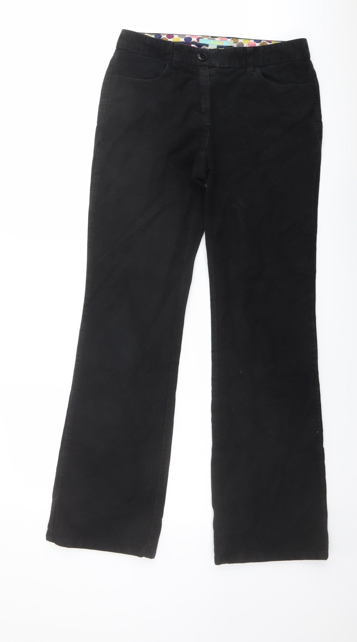 Boden Womens Black Cotton Bootcut Jeans Size 10 L31 in Regular Button