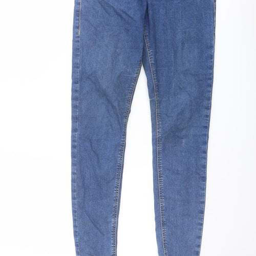 Topshop Womens Blue Cotton Skinny Jeans Size 27 in L28 in Regular Button