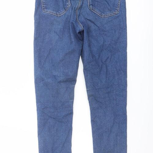 Topshop Womens Blue Cotton Skinny Jeans Size 27 in L28 in Regular Button