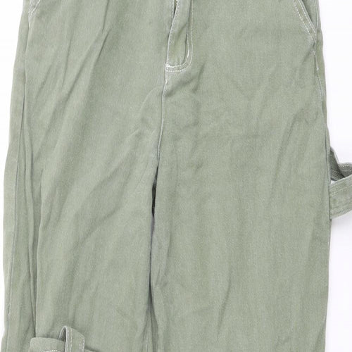 PRETTYLITTLETHING Womens Green Cotton Tapered Jeans Size 8 L32 in Regular Button