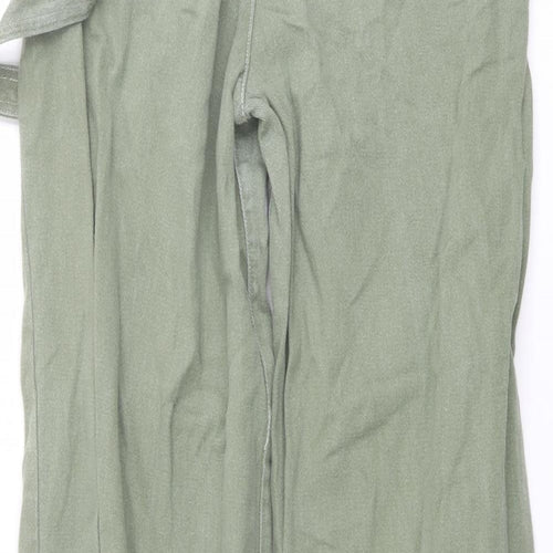 PRETTYLITTLETHING Womens Green Cotton Tapered Jeans Size 8 L32 in Regular Button