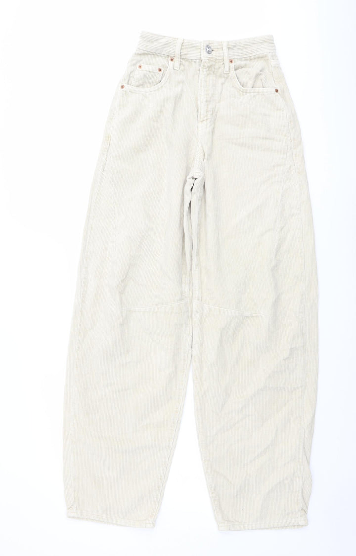 BDG Womens Beige Cotton Carrot Trousers Size 24 in L32 in Regular Button