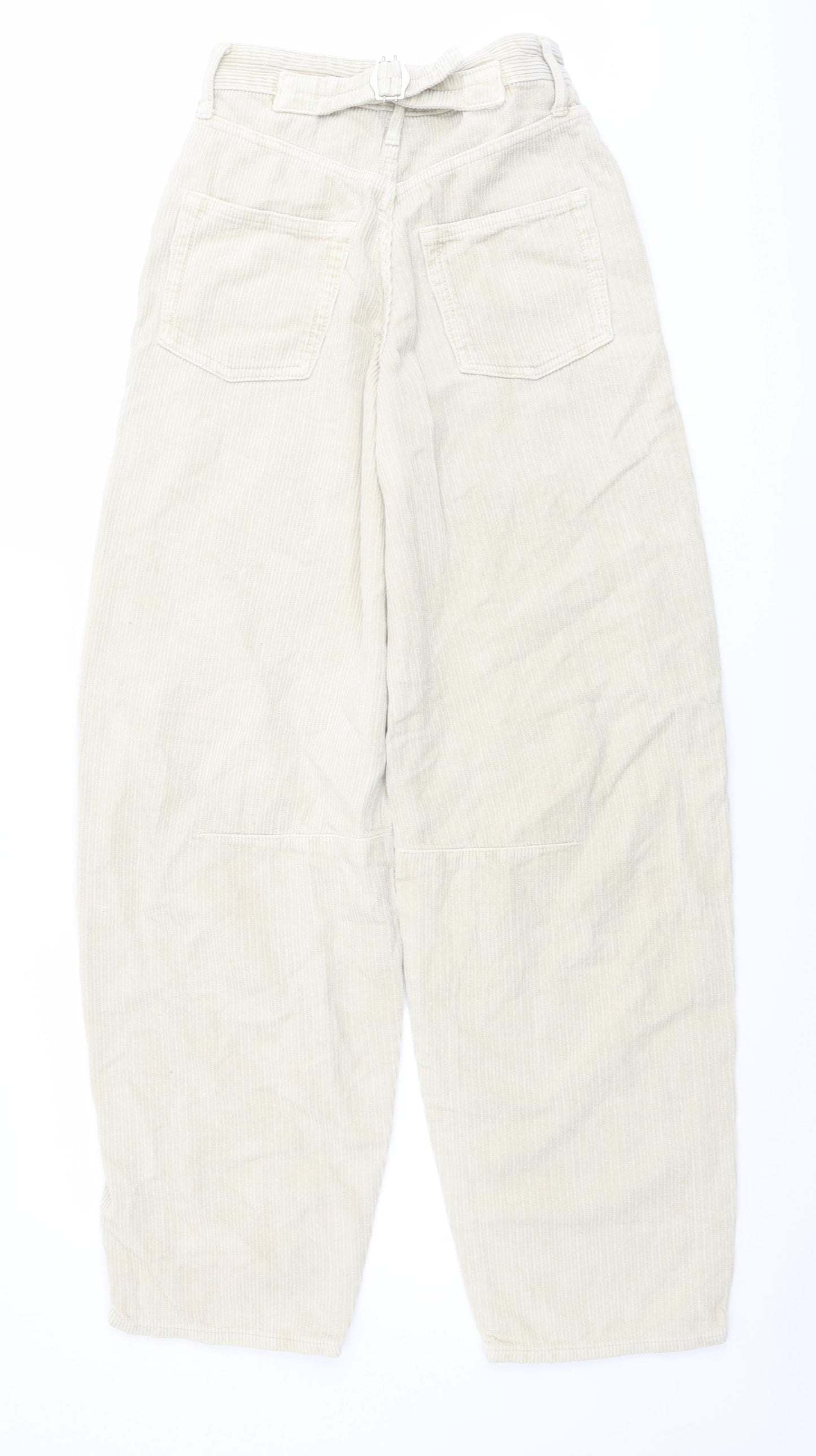 BDG Womens Beige Cotton Carrot Trousers Size 24 in L32 in Regular Button